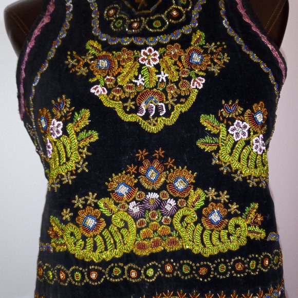 Antique Vintage Beaded Hungarian Vest, textile, garment, cultural art - Picture 13 of 16